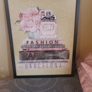 Source Unknown Pink and Gold Fashion Art